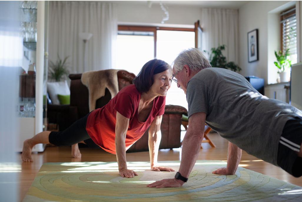 Older Couple Yoga